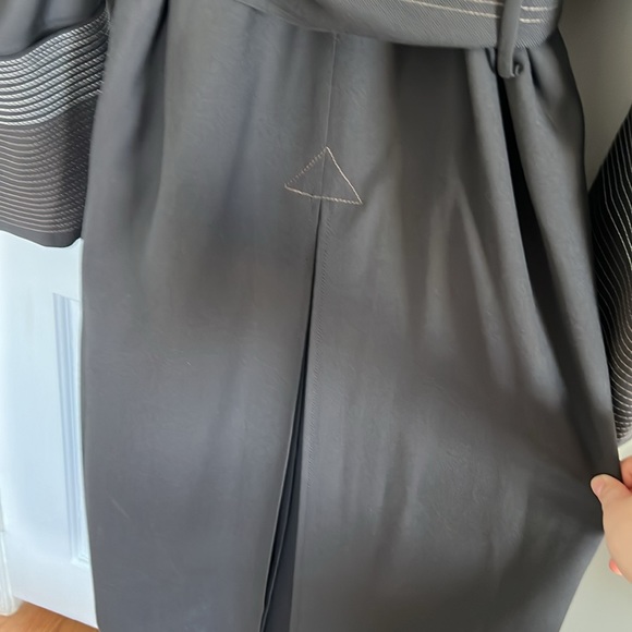 BITE STUDIOS- Anthracite Grey Trench 100% Wool & Silk size 12 SUSTAINABLE BRAND - Picture 6 of 9